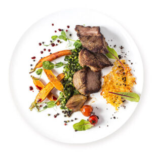 Pieces of beef with vegetables