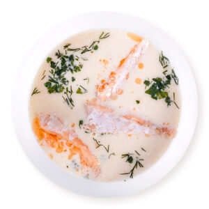 Norwegian salmon fish soup
